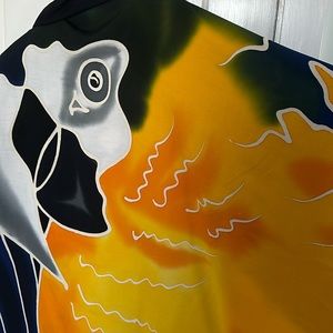 Colorful sarong with parrot motif